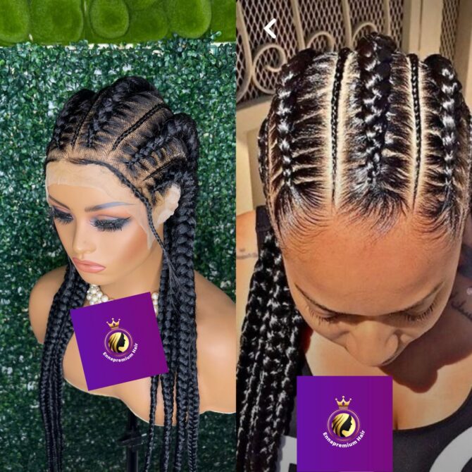 cornrow wigs, full lace braids wig, lace braids wig